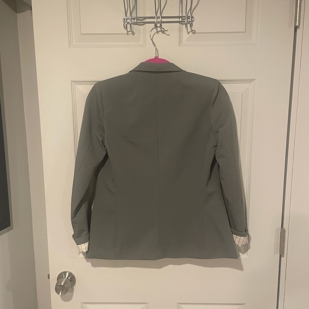 Necessary Objects Olive Green Tailored Blazer Siz… - image 3